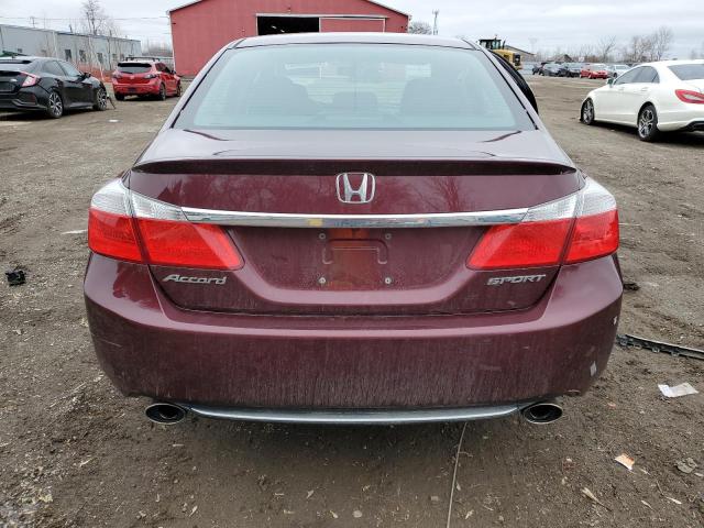 1HGCR2F57EA801674 - 2014 HONDA ACCORD SPORT MAROON photo 6