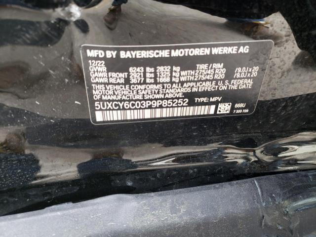 5UXCY6C03P9P85252 - 2023 BMW X6 XDRIVE40I BLACK photo 13