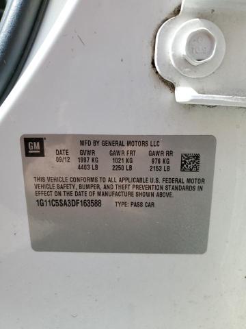 1G11C5SA3DF163588 - 2013 CHEVROLET MALIBU 1LT WHITE photo 12