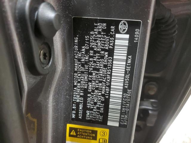 4T4BF1FK9FR513563 - 2015 TOYOTA CAMRY LE GRAY photo 13