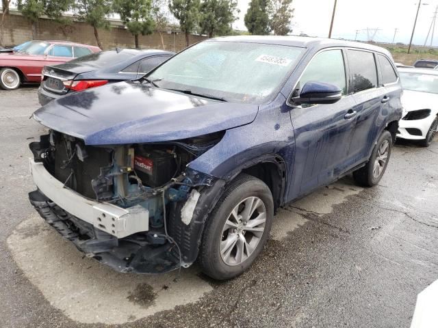 5TDZKRFH3ES032982 - 2014 TOYOTA HIGHLANDER LE BLUE photo 1