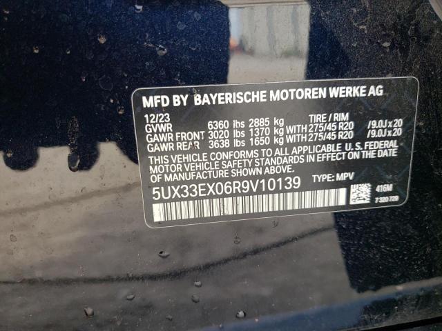 5UX33EX06R9V10139 - 2024 BMW X6 XDRIVE40I BLACK photo 13