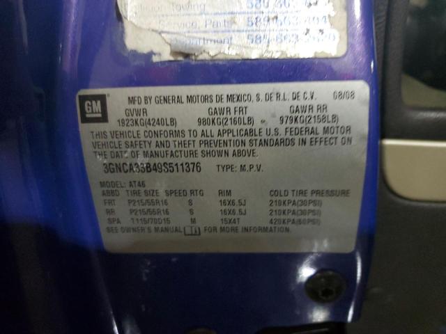 3GNCA33B49S511376 - 2009 CHEVROLET HHR LS 蓝色 照片 12