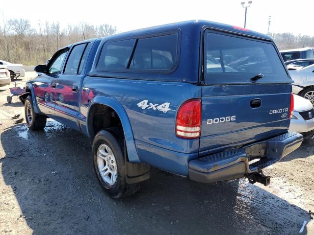 1D7HG38K34S664606 - 2004 DODGE DAKOTA QUAD SPORT BLUE photo 2