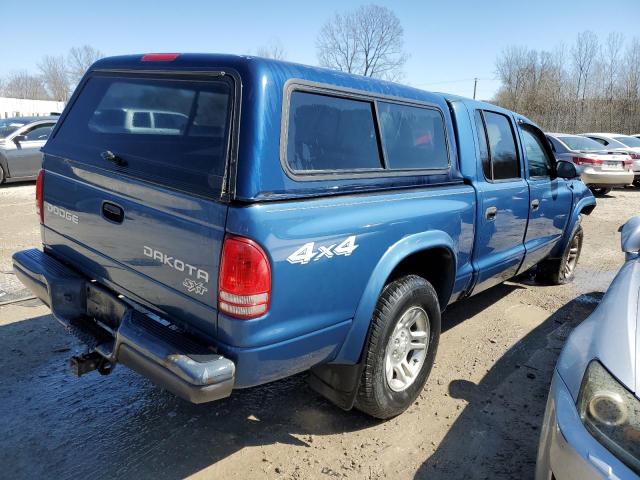 1D7HG38K34S664606 - 2004 DODGE DAKOTA QUAD SPORT BLUE photo 3