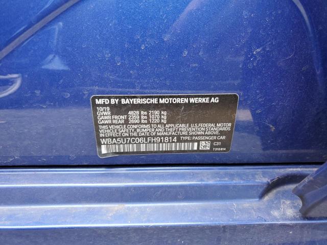 WBA5U7C06LFH91814 - 2020 BMW M340I BLUE photo 13