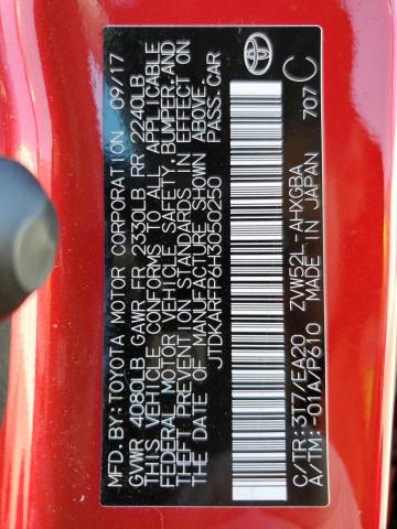 JTDKARFP6H3050250 - 2017 TOYOTA PRIUS PRIM 红色 照片 13