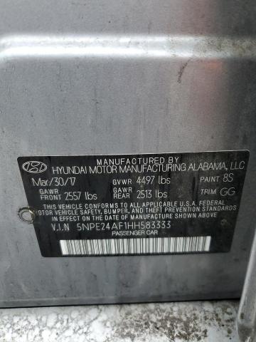 5NPE24AF1HH583333 - 2017 HYUNDAI SONATA SE SILVER photo 12