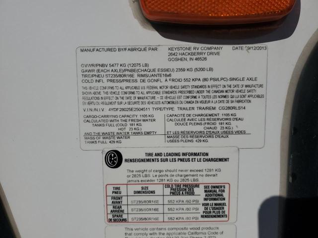 4YDF28025E2504511 - 2014 KEYSTONE TRAILER TWO TONE photo 10
