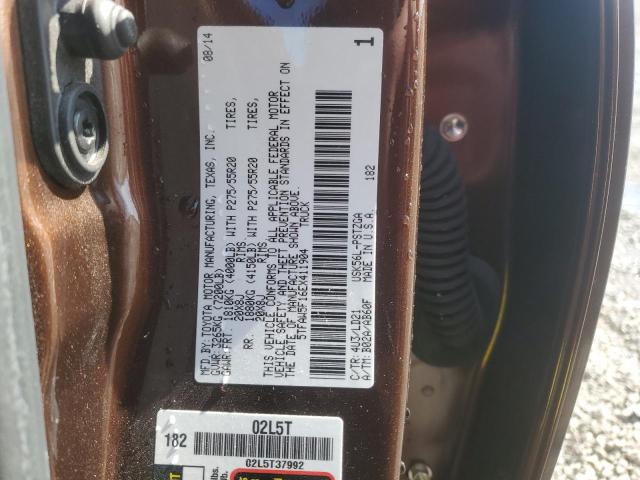 5TFAW5F16EX411904 - 2014 TOYOTA TUNDRA CREWMAX PLATINUM ORANGE photo 12