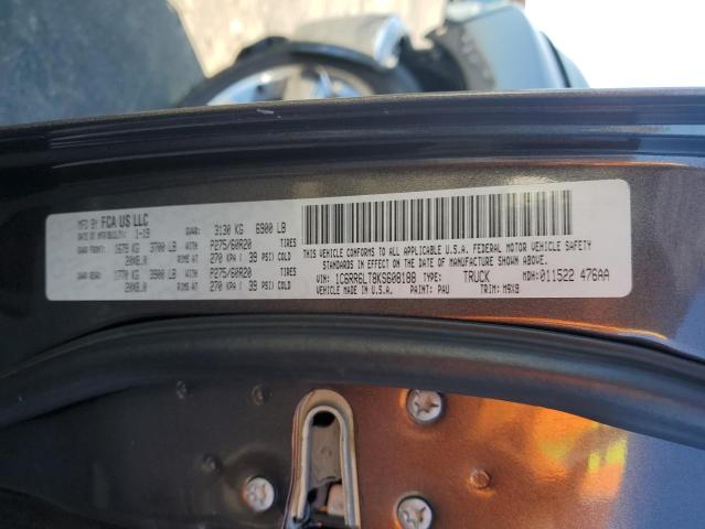 1C6RR6LT8KS608188 - 2019 RAM 1500 CLASS SLT გრაფიტი ფოტო 12