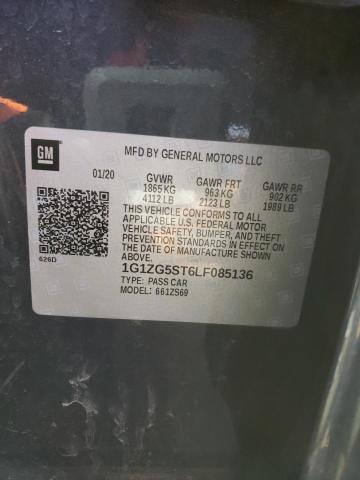 1G1ZG5ST6LF085136 - 2020 CHEVROLET MALIBU RS 灰色 照片 12