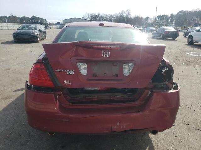 1HGCM66577A015298 - 2007 HONDA ACCORD EX MAROON photo 6