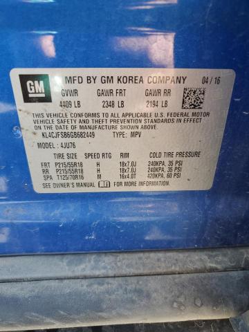 KL4CJFSB6GB682449 - 2016 BUICK ENCORE CONVENIENCE 蓝色 照片 12