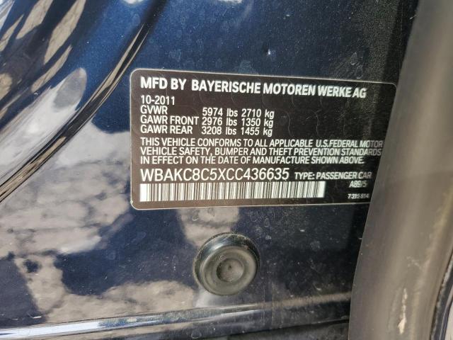 WBAKC8C5XCC436635 - 2012 BMW 750 LXI BLUE photo 12