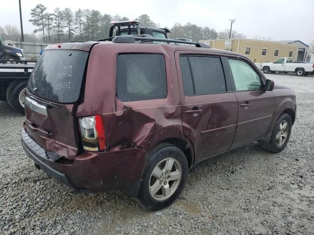 5FNYF38599B006512 - 2009 HONDA PILOT EXL BURGUNDY photo 3