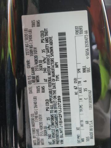 5LMTJ1BH2FUJ37289 - 2015 LINCOLN MKC BLACK LABEL Қара фото 13