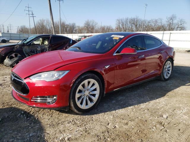 5YJSA1H28FF100620 - 2015 TESLA MODEL S 85D RED photo 1