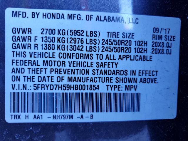 5FRYD7H59HB001854 - 2017 ACURA MDX SPORT HYBRID TECHNOLOGY GRAY photo 13