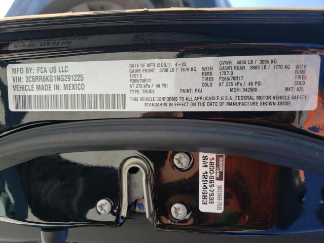 3C6RR6KG1NG291225 - 2022 RAM 1500 CLASS TRADESMAN BLACK photo 13