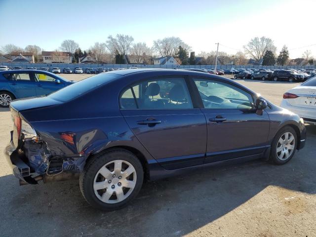 19XFA16599E000129 - 2009 HONDA CIVIC LX BLUE photo 3