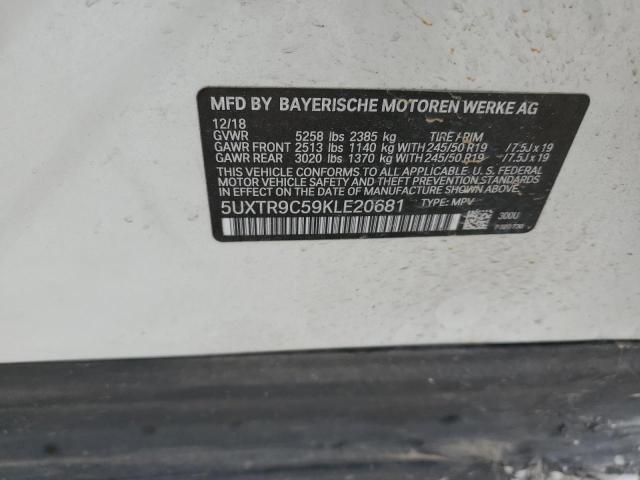 5UXTR9C59KLE20681 - 2019 BMW X3 XDRIVE30I CREAM photo 13