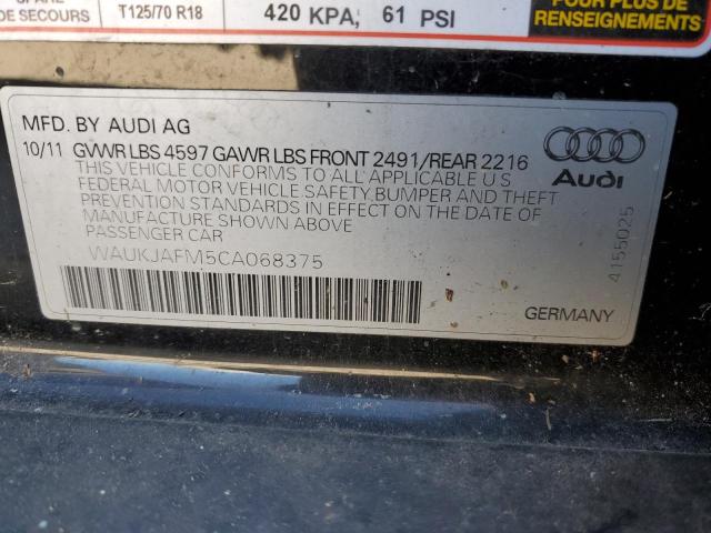 WAUKJAFM5CA068375 - 2012 AUDI A3 PREMIUM PLUS BLACK photo 12