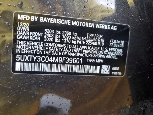 5UXTY3C04M9F39601 - 2021 BMW X3 SDRIVE30I Siyah fotoğraf 13