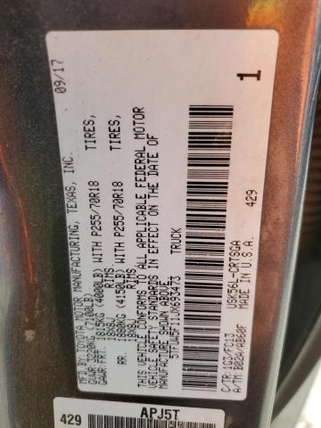 5TFUW5F11JX693473 - 2018 TOYOTA TUNDRA DOUBLE CAB SR/SR5 GRAY photo 12