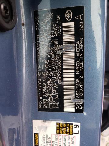 JTDKB20U853032377 - 2005 TOYOTA PRIUS BLUE photo 12