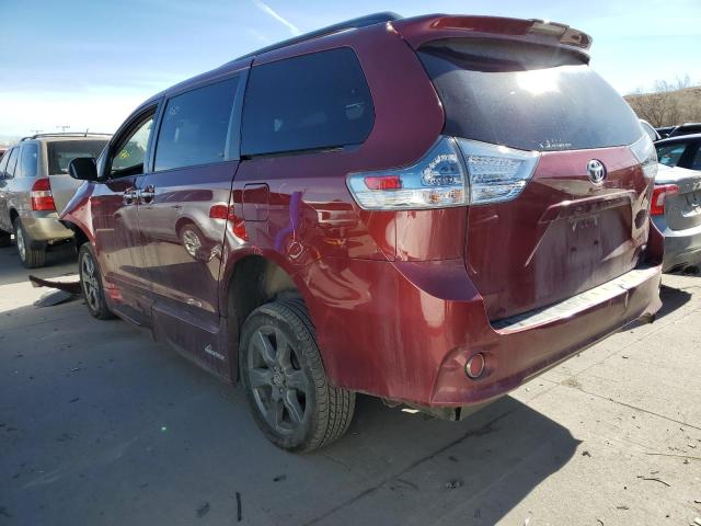 5TDXZ3DC7KS971474 - 2019 TOYOTA SIENNA SE RED photo 2