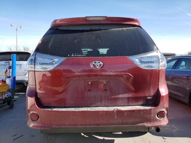 5TDXZ3DC7KS971474 - 2019 TOYOTA SIENNA SE RED photo 6