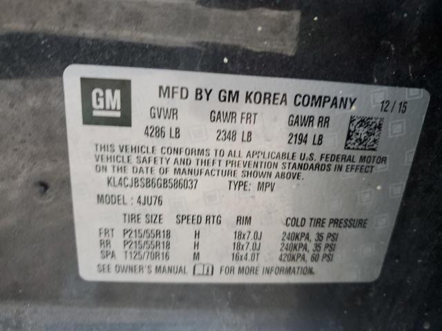 KL4CJBSB6GB586037 - 2016 BUICK ENCORE CONVENIENCE 灰色 照片 12