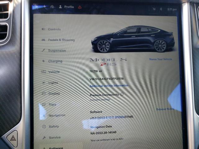5YJSA1CPXDFP21518 - 2013 TESLA MODEL S Կապույտ լուսանկար 9