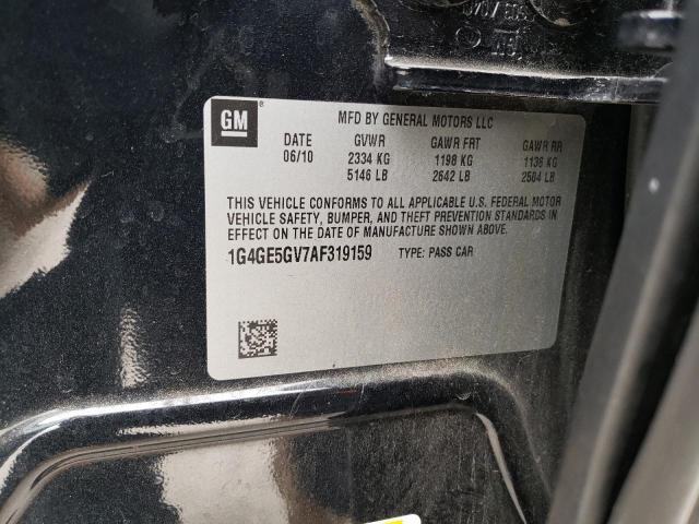 1G4GE5GV7AF319159 - 2010 BUICK LACROSSE CXS BLACK photo 12