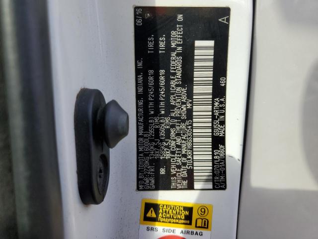 5TDJKRFH8GS305415 - 2016 TOYOTA HIGHLANDER XLE 白色 照片 13