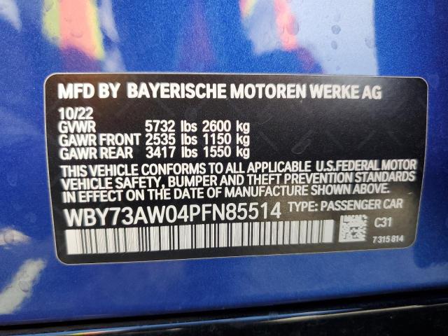 WBY73AW04PFN85514 - 2023 BMW I4 EDRIVE4 BLUE photo 12
