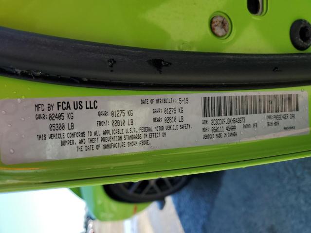 2C3CDZFJ3KH642673 - 2019 DODGE CHALLENGER R/T SCAT PACK GREEN photo 12