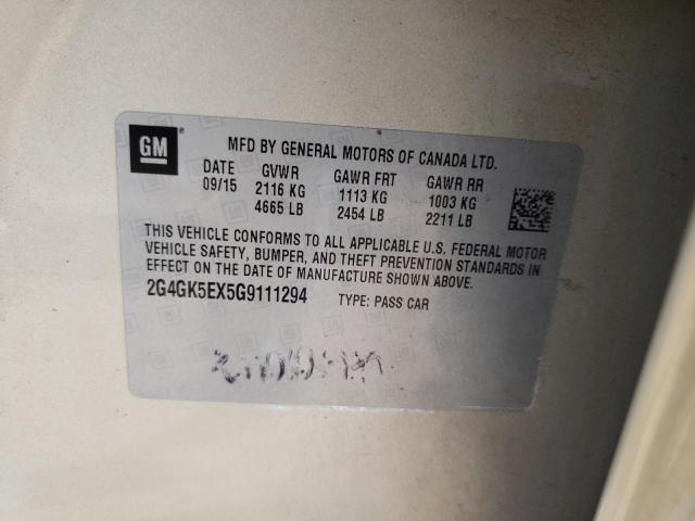 2G4GK5EX5G9111294 - 2016 BUICK REGAL 银色 照片 12