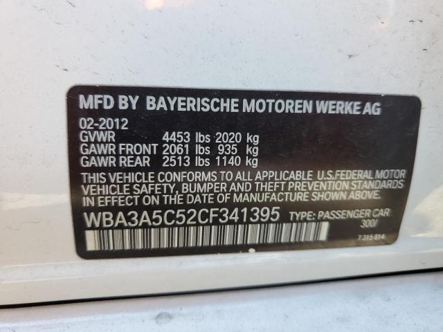 WBA3A5C52CF341395 - 2012 BMW 328 I WHITE photo 12