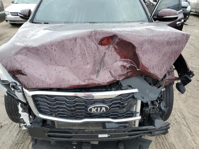 5XYPG4A52KG471608 - 2019 KIA SORENTO LX BURGUNDY photo 12