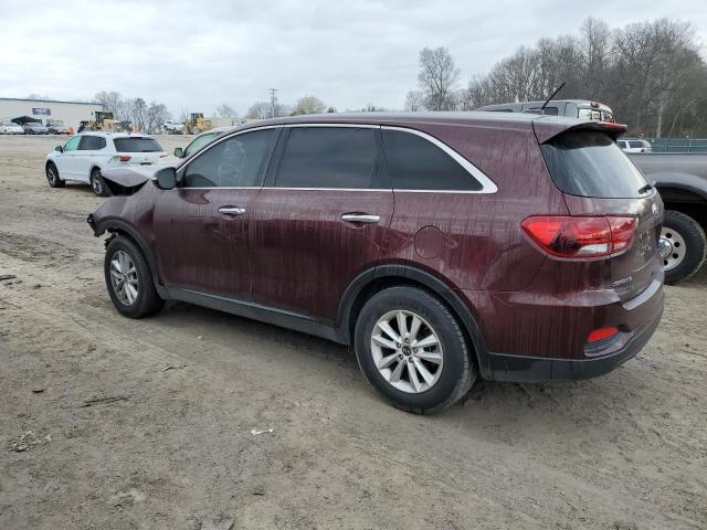 5XYPG4A52KG471608 - 2019 KIA SORENTO LX BURGUNDY photo 2