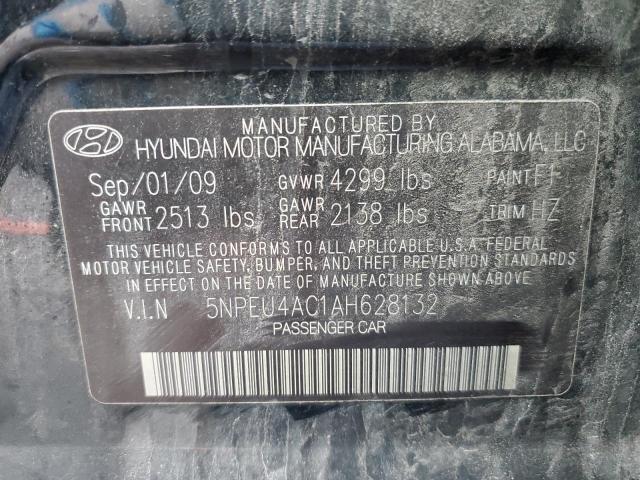 5NPEU4AC1AH628132 - 2010 HYUNDAI SONATA SE BLACK photo 13