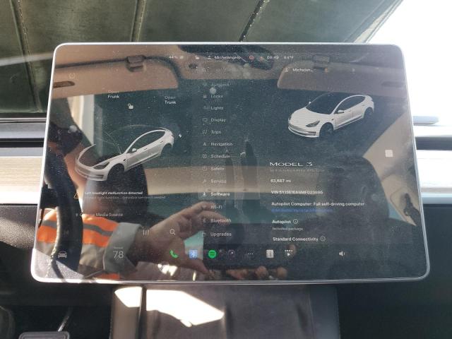 5YJ3E1EA9MF023886 - 2021 TESLA MODEL 3 WHITE photo 9