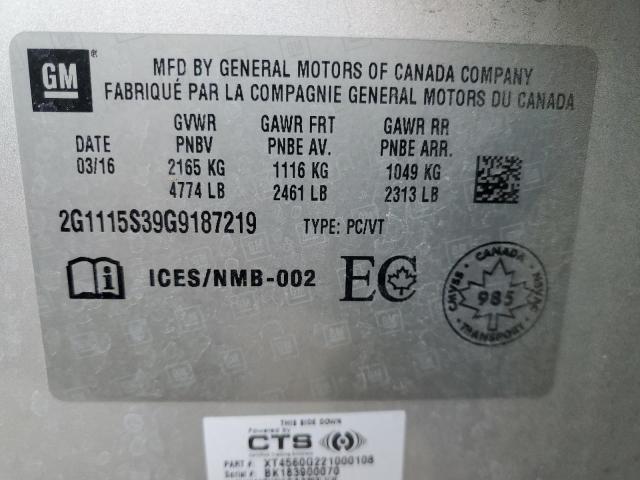 2G1115S39G9187219 - 2016 CHEVROLET IMPALA LT SILVER photo 12