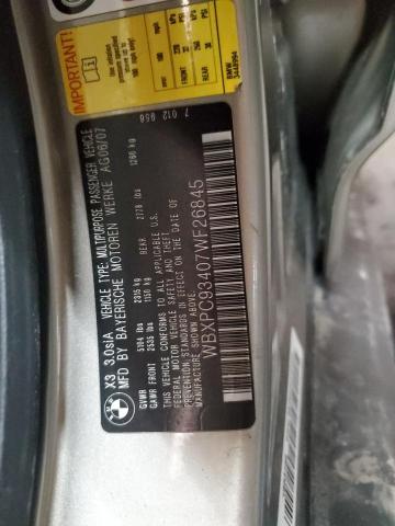 WBXPC93407WF26845 - 2007 BMW X3 3.0SI GOLD photo 12