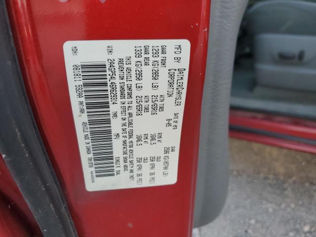 2A4GP54L46R629314 - 2006 CHRYSLER TOWN & COU TOURING წითელი ფოტო 13