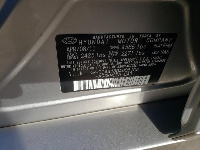 KMHEC4A48BA005106 - 2011 HYUNDAI SONATA HYBRID SILVER photo 12