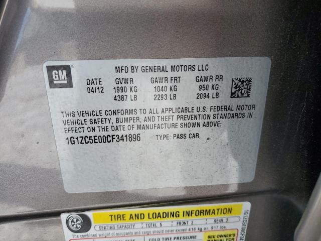 1G1ZC5E00CF341896 - 2012 CHEVROLET MALIBU 1LT 棕色 照片 12