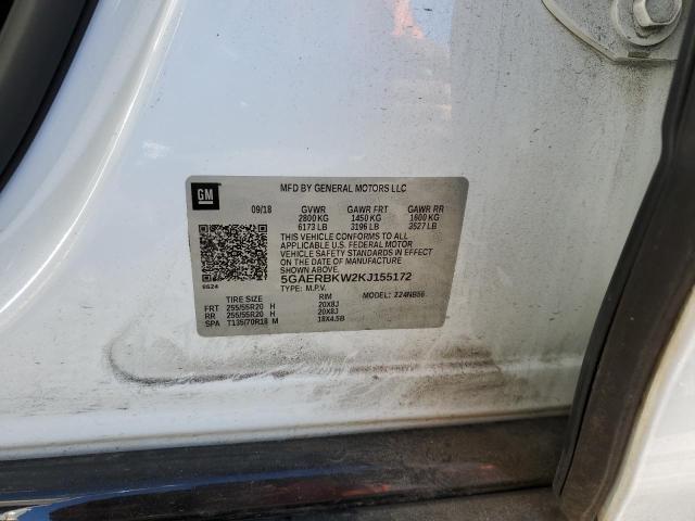 5GAERBKW2KJ155172 - 2019 BUICK ENCLAVE ESSENCE თეთრი ფოტო 13